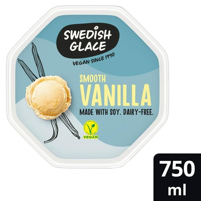 Swedish Glace 750ml Smooth Vanilla Non Dairy Vegan Ice Cream Tub - gallery image 1
