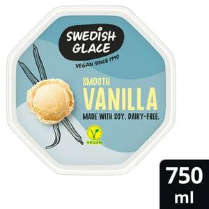 Swedish Glace 750ml Smooth Vanilla Non Dairy Vegan Ice Cream Tub