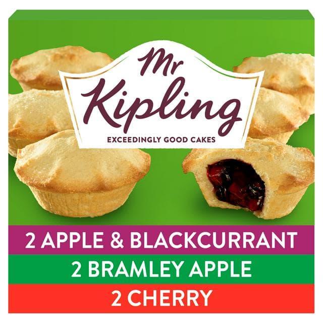 Mr Kipling Apple, Blackcurrant & Cherry Fruit Pies Cakes x6 - gallery image 1