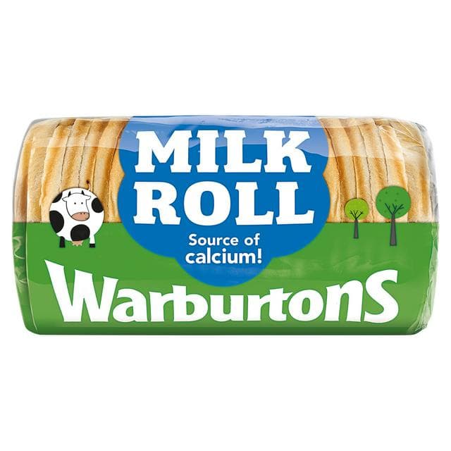 Warburtons Milk Roll Soft Medium Sliced White Bread 400g - gallery image 1