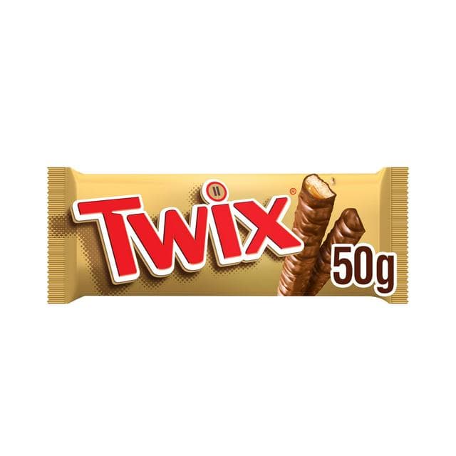 Twix Caramel & Milk Chocolate Fingers Biscuit Snack Bar 50g - gallery image 1