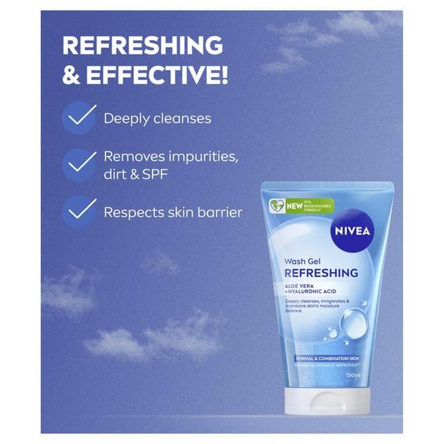 Nivea Refreshing Face Wash Gel 150ml - gallery image 2