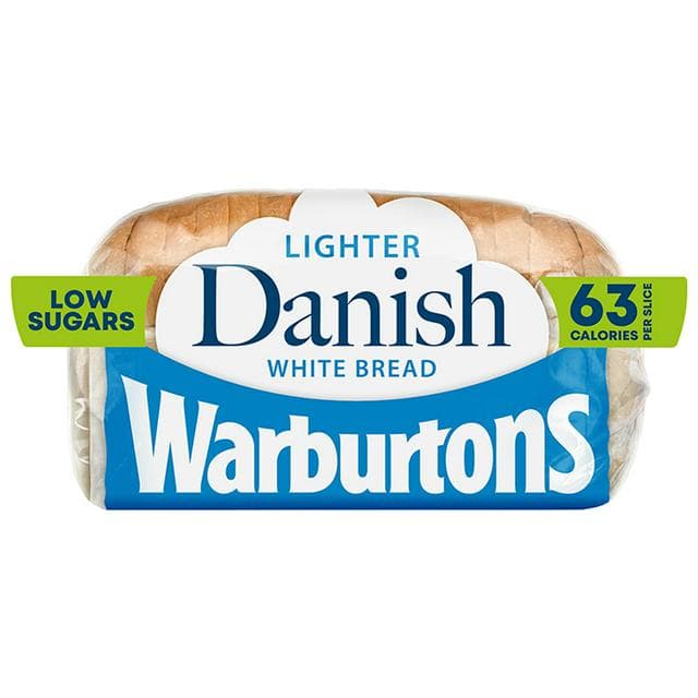 Warburtons Lighter Medium Sliced Danish White Bread 400g - gallery image 1