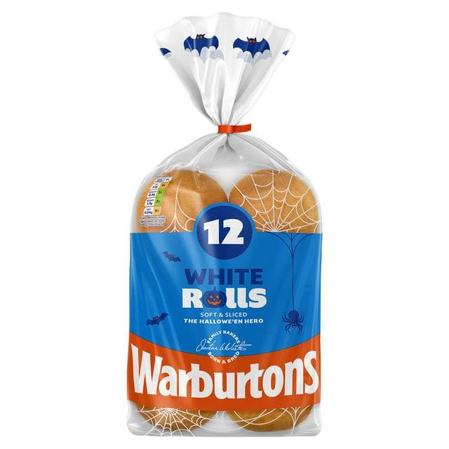 Warburtons Soft Sliced White Rolls x12 - gallery image 1