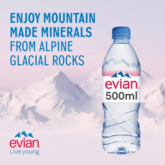 Evian Natural Bottled Mineral Still Water 500ml - gallery image 2