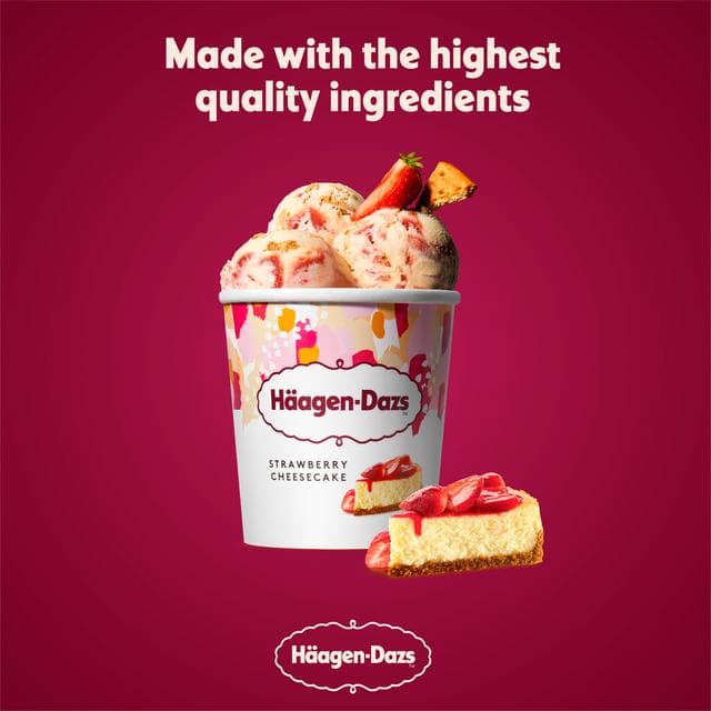 Haagen-Dazs Strawberry Cheesecake Ice Cream Frozen Dessert Tub 460ml - gallery image 2