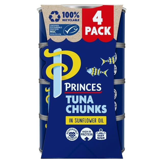 Princes Tuna Chunks in Sunflower Oil 4x145g - gallery image 1