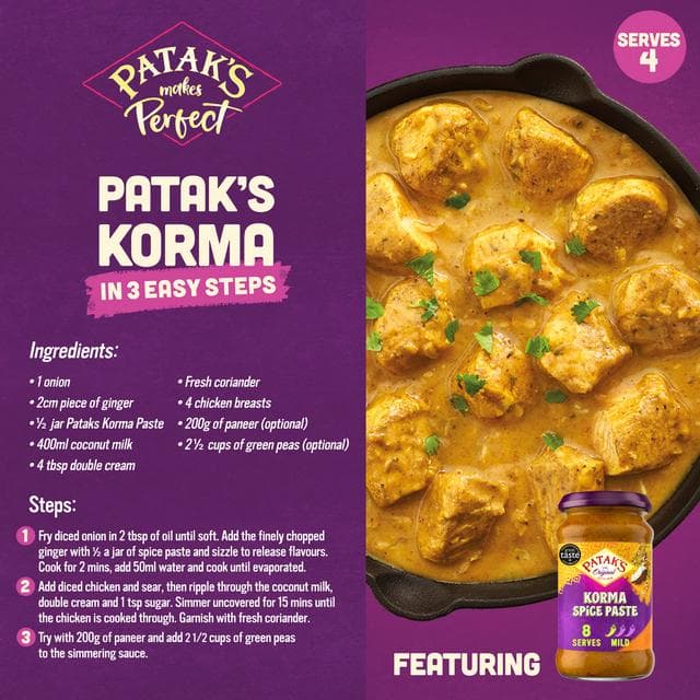 Patak's Korma Spice Paste 290g - gallery image 2