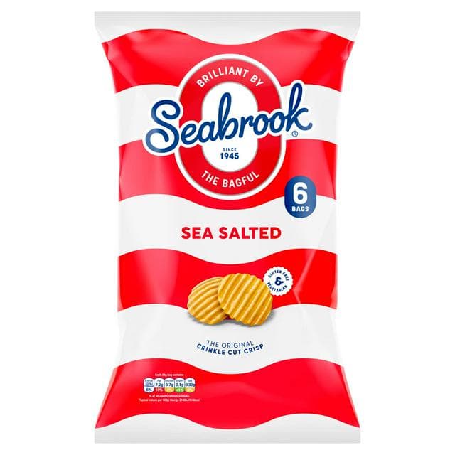 Seabrook Crinkle Cut Crisps Sea Salted 6x25g - gallery image 1
