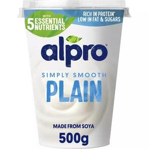 Alpro Plain Natural Soya Plant Based Yoghurt Alternative 500g