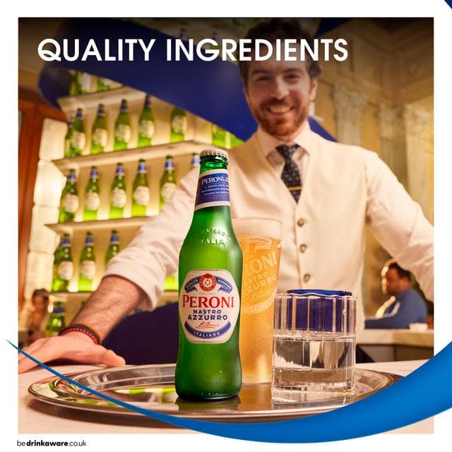 Peroni Nastro Azzurro Beer Lager Bottles 4x330ml - gallery image 3