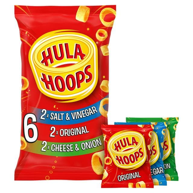 Hula Hoops Variety Pack Potato Ring Crisps 6x24g - gallery image 1