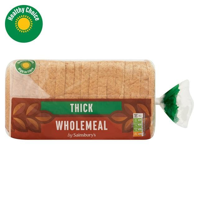 Sainsbury's Thick Sliced Wholemeal Bread 800g - gallery image 1