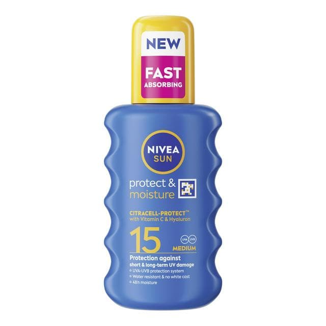 Nivea Sun 200ml SPF 15 Protect & Moisture Pump Spray Sun Cream - gallery image 1