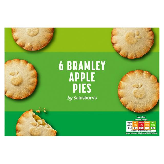 Sainsbury's Bramley Apple Pies x6 - gallery image 1