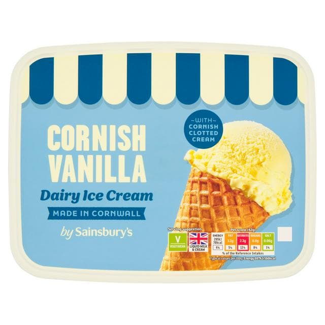 Sainsbury's Cornish Dairy Ice Cream 2L - gallery image 1