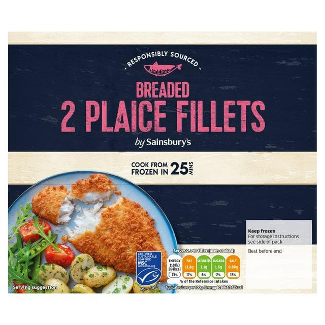 Sainsbury's Breaded Plaice Fillets x2 260g - gallery image 1