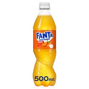 Fanta 500ml Zero Sugar Orange Soft Drink Bottle