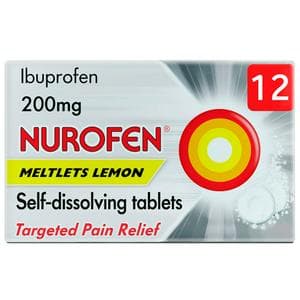 Nurofen Meltlets Lemon Self-Dissolving Tablets x12 200mg