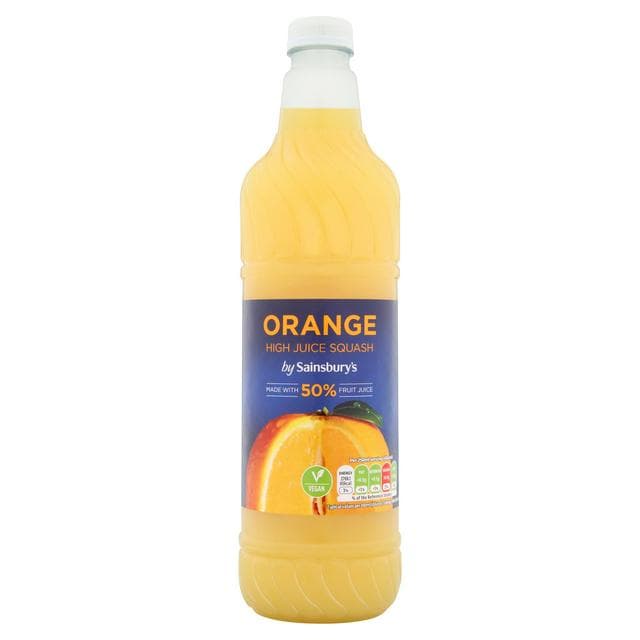 Sainsbury's High Juice Orange Squash 1L - gallery image 1