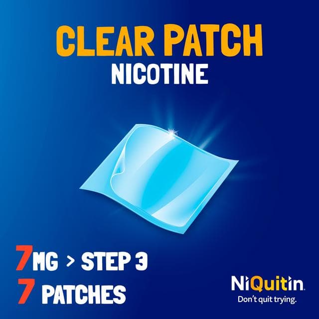 NiQuitin Clear Patch Step 3 Quit Smoking Aid - 7 Nicotine Patches for 1 Weeks Treatment 7mg - gallery image 4