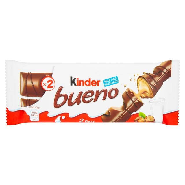 Kinder Bueno Milk Chocolate & Hazelnuts Single Bar 2x21.5g - gallery image 2