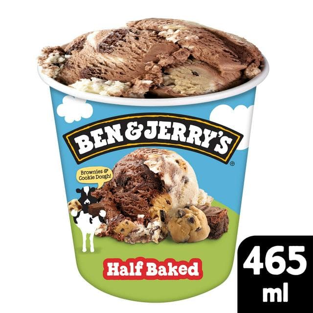 Ben & Jerry's Half Baked Chocolate and Vanilla Ice Cream Tub 465ml - gallery image 1
