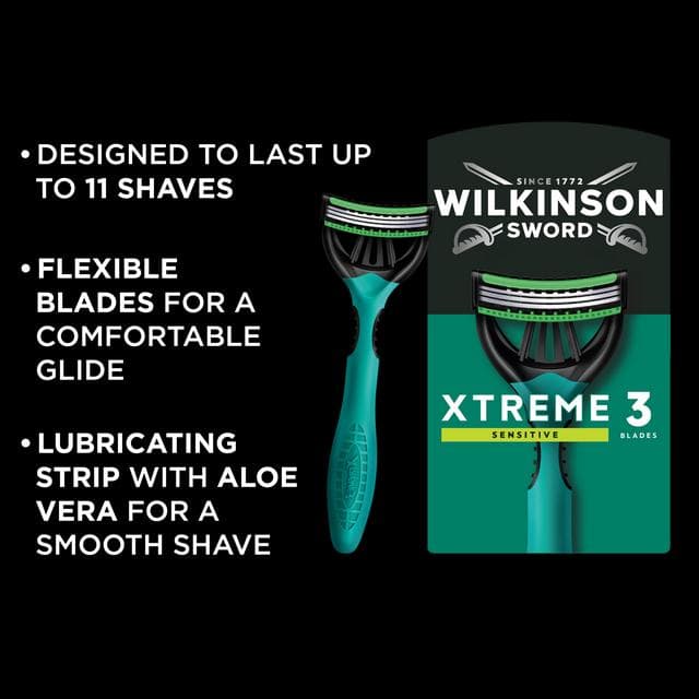 Wilkinson Sword Xtreme 3 Sensitive Men's Disposable Razors x4 - gallery image 2