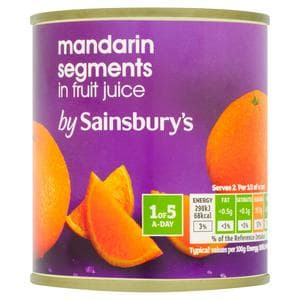 Sainsbury's Mandarin Segments in Fruit Juice 298g
