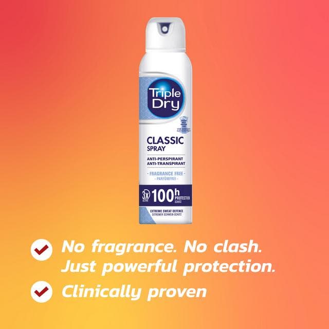 Triple Dry Anti-Perspirant Deodorant, Fragrance Free 150ml - gallery image 5