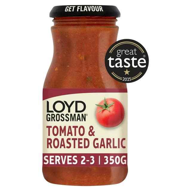 Loyd Grossman Pasta Sauce, Roasted Garlic & Tomato 350g - gallery image 1