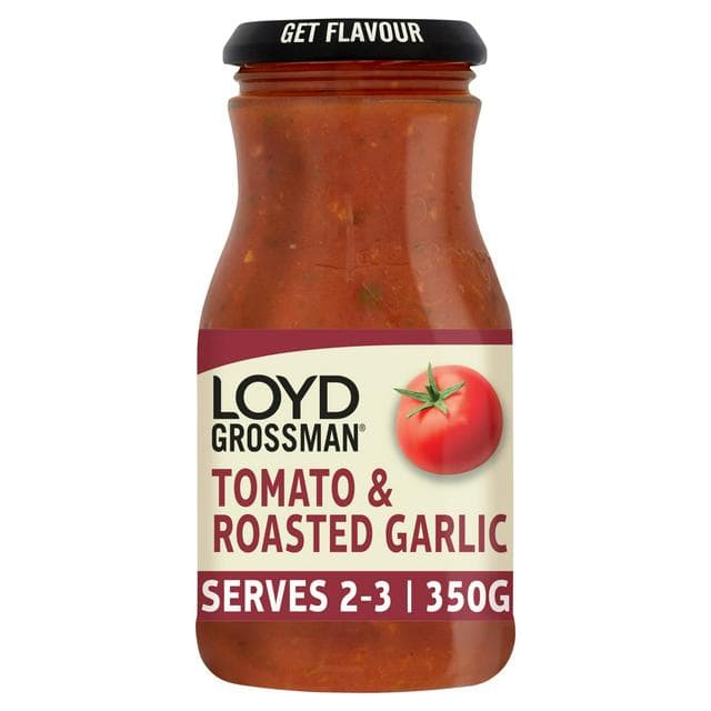 Loyd Grossman Pasta Sauce, Roasted Garlic & Tomato 350g - gallery image 1