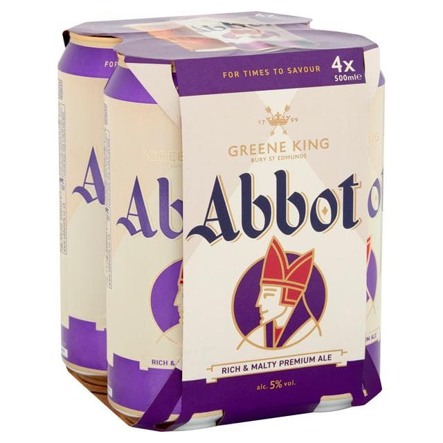 Greene King Abbot Ale Beer Cans 4x500ml - gallery image 1