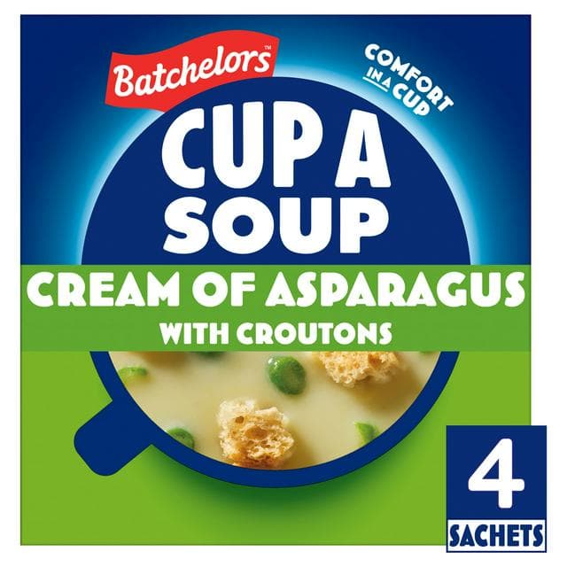 Batchelors Cup a Soup, Cream of Asparagus with Croutons x4 117g - gallery image 1