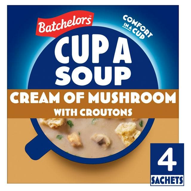 Batchelors Cup a Soup, Cream of Mushroom with Croutons x4 99g - gallery image 1