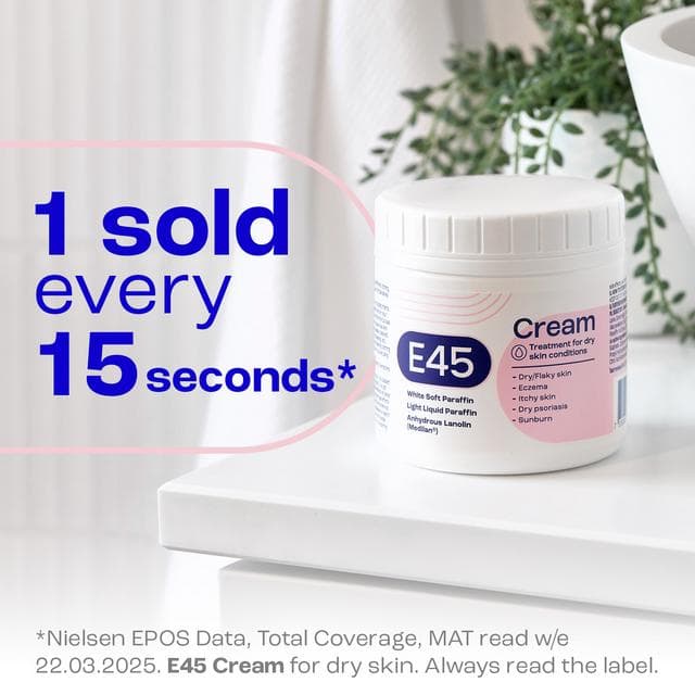 E45 Moisturiser Cream for Dry Skin & Eczema 350g - gallery image 6