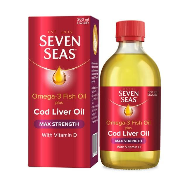 Seven Seas Omega 3 Fish Oil Plus Cod Liver Oil Maximum Strength 300ml - gallery image 1