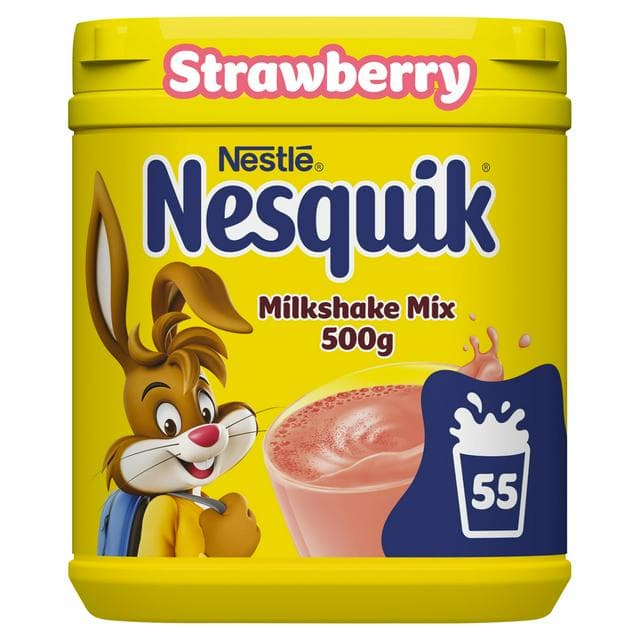 Nesquik Strawberry Flavoured Milkshake Powder 500g Tub - gallery image 1