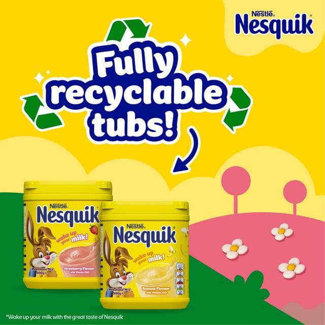 Nesquik Strawberry Flavoured Milkshake Powder 500g Tub - gallery image 5