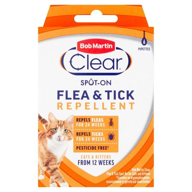 Bob Martin Clear Spot On Flea & Tick Repellent for Cats & Kittens x12 - gallery image 1