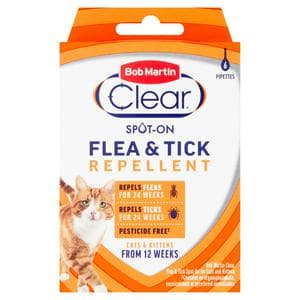 Bob Martin Clear Spot On Flea & Tick Repellent for Cats & Kittens x12
