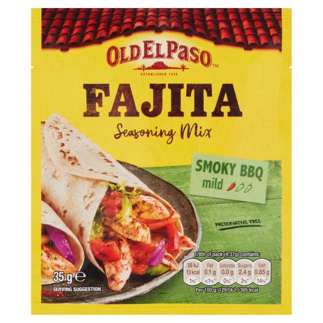 Old El Paso Mexican Smoky BBQ Fajitas Seasoning Mix 35g - gallery image 1