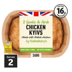 Sainsbury's Fresh British Chicken Breaded Kyiv With garlic & Herb Butter x2 260g