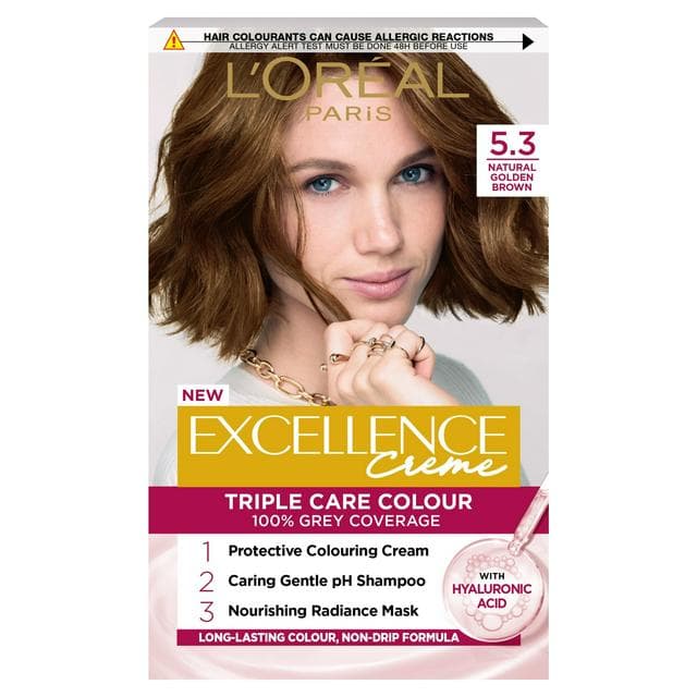 L'Oreal Paris Excellence Permanent Hair Dye Natural Golden Brown 5.3 - gallery image 1