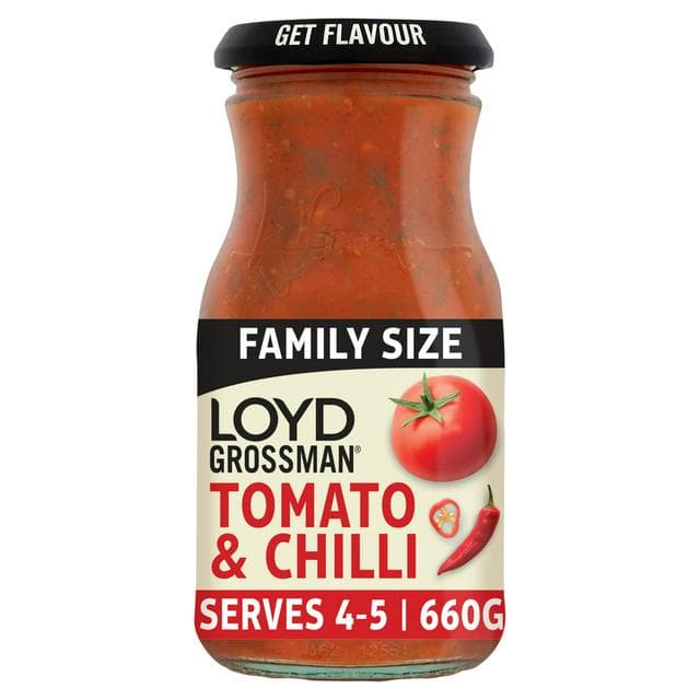 Loyd Grossman Tomato & Chilli Pasta Sauce 660g - gallery image 1
