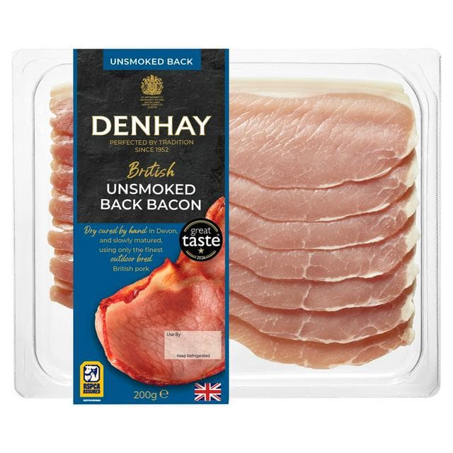 Denhay Dry Cured Unsmoked Back Bacon 200g - gallery image 1