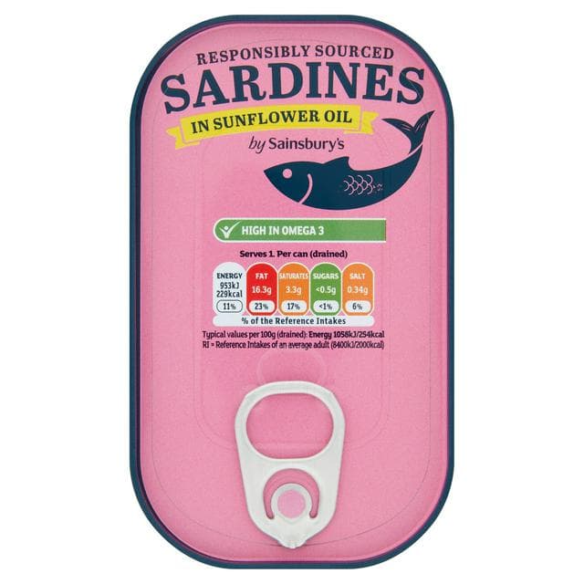 Sainsbury's Sardines in Sunflower Oil 120g (90g*) - gallery image 1