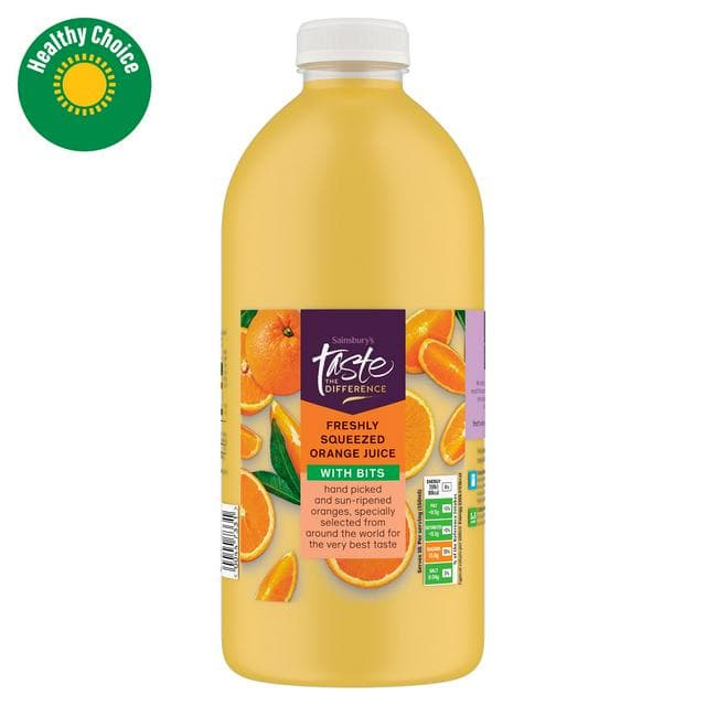 Sainsbury's Freshly Squeezed Orange Juice with Bits, Taste the Difference 1.5L - gallery image 1