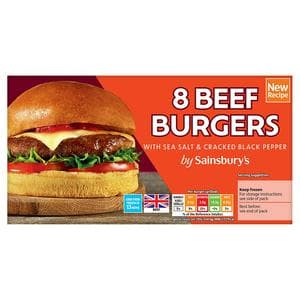 Sainsbury's Beef Burgers x8 454g