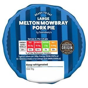 Sainsbury's Large Melton Mowbray Pork Pie 454g